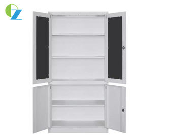 Three Adjustable Shelves Steel Office Cupboard With Metal Handle H1850*W900*D400
