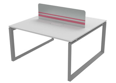 Modern 2 Person Office Workstation Desk With Middle Wire Box Panel