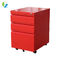Red Color 3 Drawer Mobile Pedestal Cabinet Office Equipment A4 File Cabinet