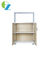Slim Metal And Wood Storage Cabinet 2 Tier Swing Cupboard 1 Open Shelf